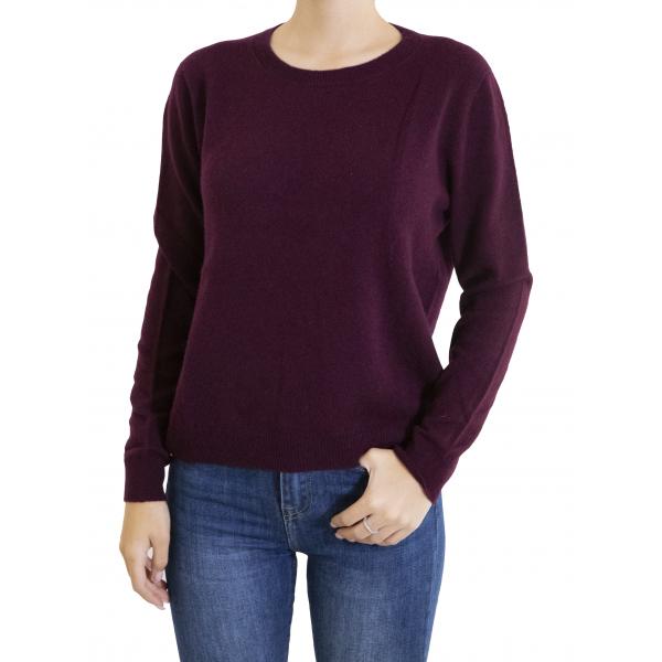 Maglia girocollo tinta unita  misto cashmere 